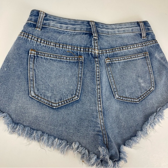 High Rise Cut Off Ripped Jean Shorts - Picture 4 of 15
